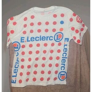E.Leclerc Tour De France T Shirt Large Red Polka Dot Marque Repere 2025